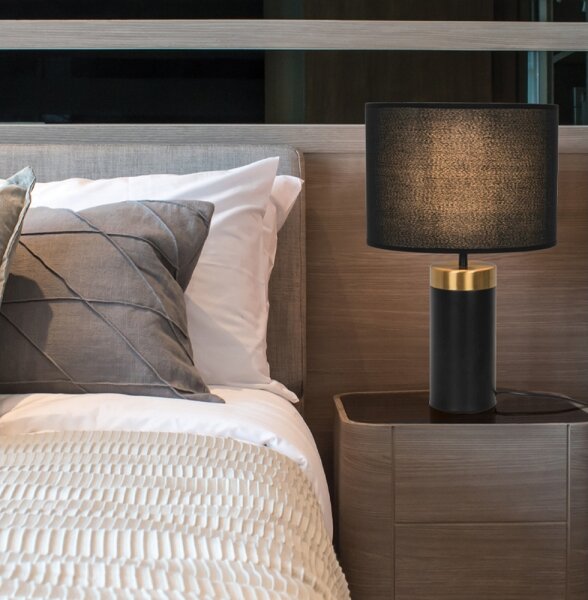 Stolná lampa LUCIANO 1xE27/40W/230V čierna/zlatá