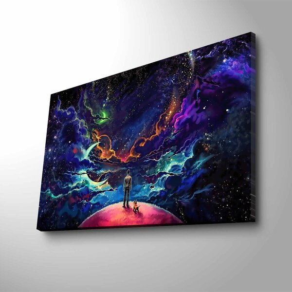 ASIR Nástenný obraz s led osvetlením VESMÍR 45 cm plátno