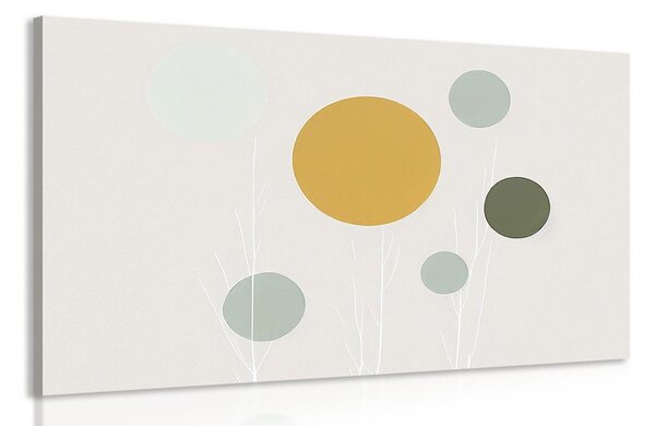 Obraz minimalistické stromy s kruhmi
