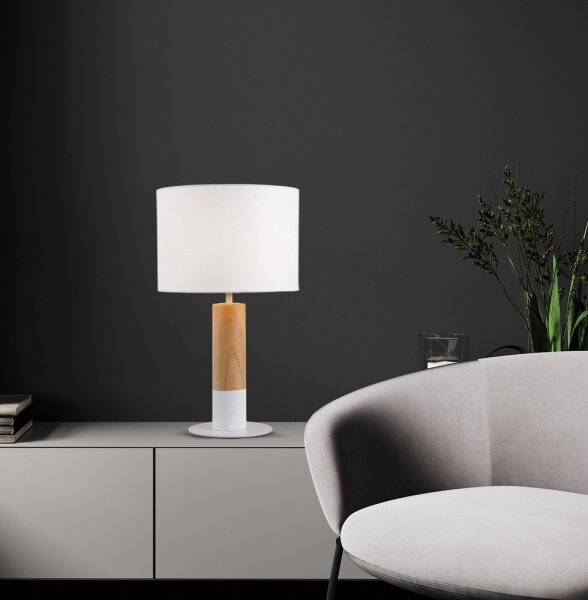 Stolová lampa CARROL 1xE27/40W/230V biela/hnedá