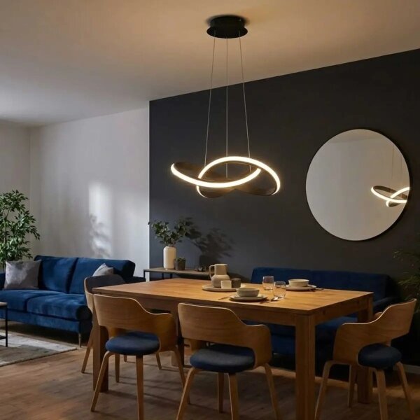 LED stmievateľný luster na lanku SALO LED/28W/230V 3000K čierna