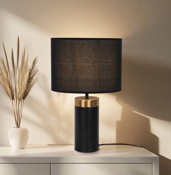 Stolná lampa LUCIANO 1xE27/40W/230V čierna/zlatá