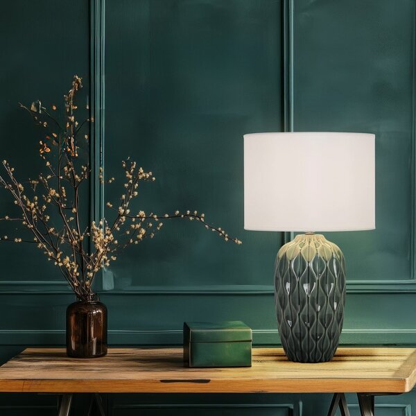 Stolná lampa PINEAPLE 1xE27/40W/230V biela/zelená