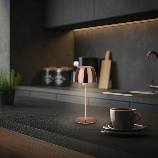 Briloner - LED stmievateľná nabíjateľná dotyková vonkajšia stolná lampa MINI LED/2,5W/5V IP44 1800 mAh medená