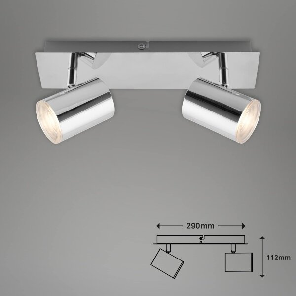 Briloner 2731-028 - Kúpeľňové bodové svietidlo BANYO 2xGU10/5W/230V lesklý chróm