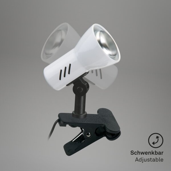 Briloner 2794/016P - Svietidlo s klipom 1xE14/40W/230V čierna/biela