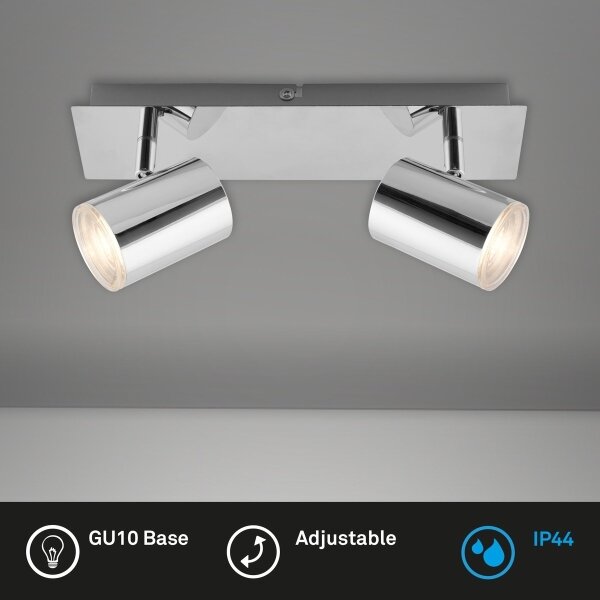 Briloner 2731-028 - Kúpeľňové bodové svietidlo BANYO 2xGU10/5W/230V lesklý chróm