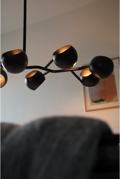 Markslöjd 108852 - Luster na tyči EDGAR 8xE14/40W/230V čierna