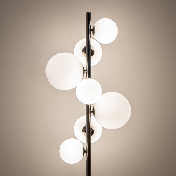 Brilagi - LED stojacia lampa MILLA 7xG9/3W/230V čierny chróm/biela