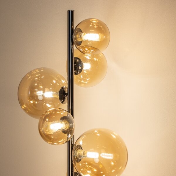 Brilagi - LED Stojacia lampa MILLA 7xG9/3W/230V čierny chróm/zlatá
