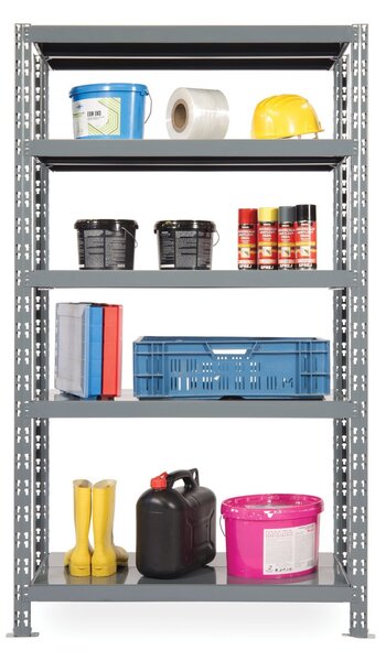 Policový regál 1+1 ZADARMO, 1800x1200x400 mm, 5 políc, nosnosť police 300 kg, základná