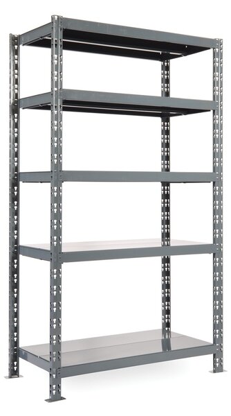 Policový regál 1+1 ZADARMO, 1800x1200x400 mm, 5 políc, nosnosť police 300 kg, základná