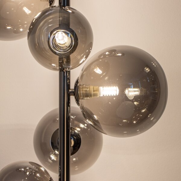 Brilagi - LED Stojacia lampa MILLA 7xG9/3W/230V čierny chróm/dymové sklo