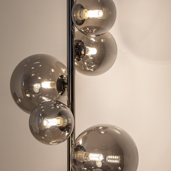 Brilagi - LED Stojacia lampa MILLA 7xG9/3W/230V čierny chróm/dymové sklo