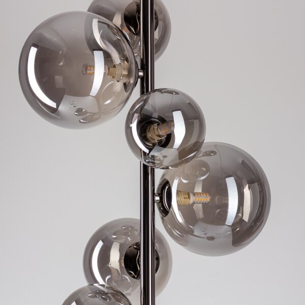 Brilagi - LED Stojacia lampa MILLA 7xG9/3W/230V čierny chróm/dymové sklo