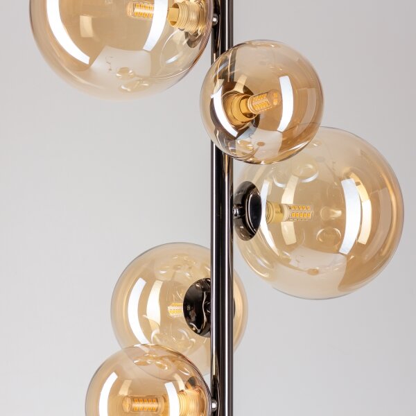 Brilagi - LED Stojacia lampa MILLA 7xG9/3W/230V čierny chróm/zlatá