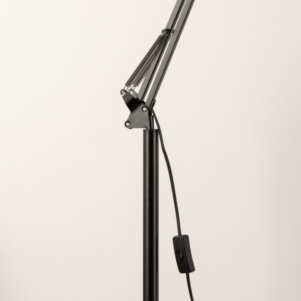 Brilagi - Flexibilná stojacia lampa TASKER 1xE27/60W/230V 184 cm čierna