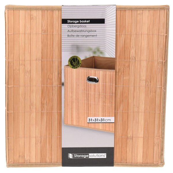 Úložný box Bamboo, 30,5x31x31 cm, hnedá