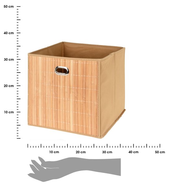 Úložný box Bamboo, 30,5x31x31 cm, hnedá