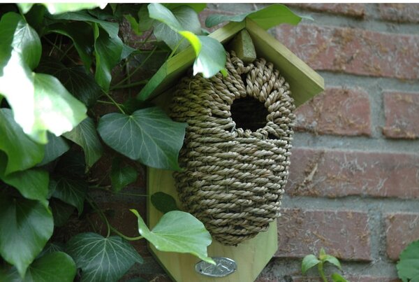 Vtáčia búdka z morskej trávy Esschert Design, výška 26,2 cm