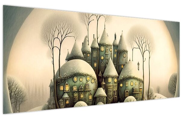 Obraz - Rozprávkové chalúpky (120x50 cm)