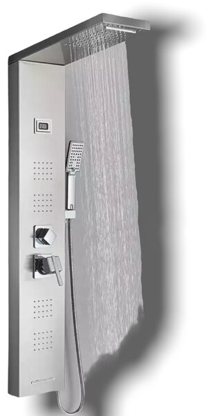 Luxusný sprchový panel Silvio - 5 režimov<span> - </span>Brúsený nikel