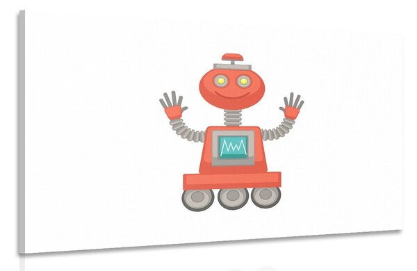 Obraz s motívom robota v červenej farbe