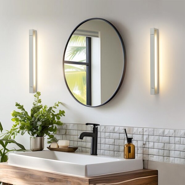 Brilagi-LED Kúpeľňové osvetlené zrkadlo AQUA LINE LED/18W/230V 60 cm IP44 matný chróm