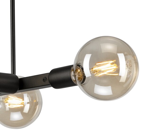 Luster na tyči ASTRID 4xE27/60W/230V čierna
