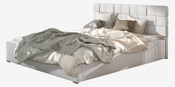 Čalúnená manželská posteľ s roštom Galimo 200 - biela