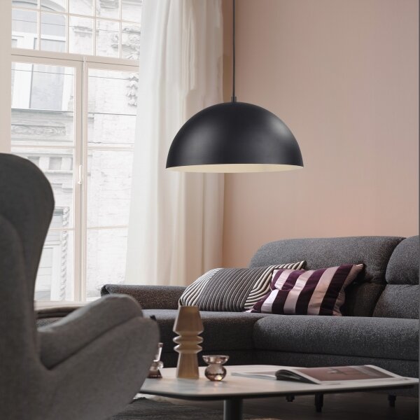 Schöner Wohnen 11728-18 - Závesný luster ALI na lanku, 1xE27/25W/230V, priemer 38 cm, čierny