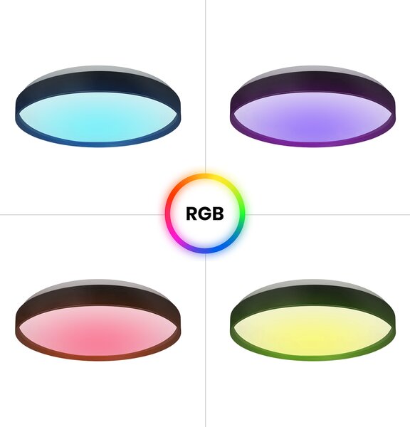 Stropné LED svietidlo Ringo, 1x LED 36w, 3000-6000k, b, RGB, s ovládačom