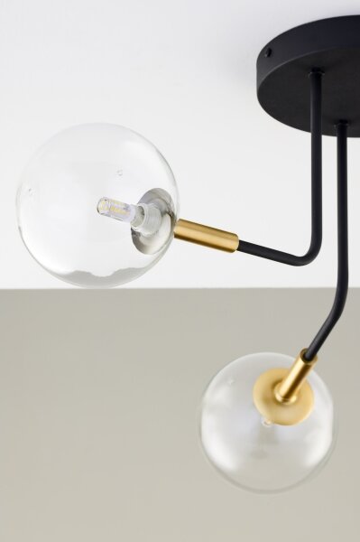 Jupiter 2039 - Luster na tyči BURANO 3xG9/10W/230V čierna/zlatá/číra
