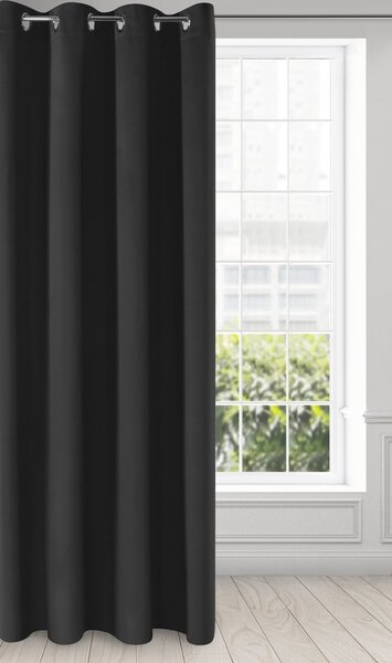 ZATEMŇOVACÍ ZÁVES NA KRÚŽKOCH ADLEY 135X250 CM ČIERNA BX
