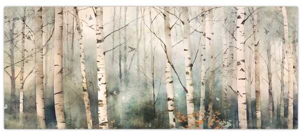 Obraz - Kresba lesného vzoru (120x50 cm)