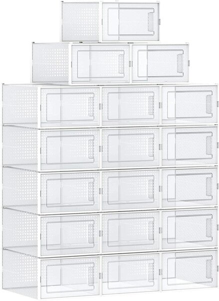 Úložný box Bill, sada 18ks, 25x18,5x14x35 cm, transparentná