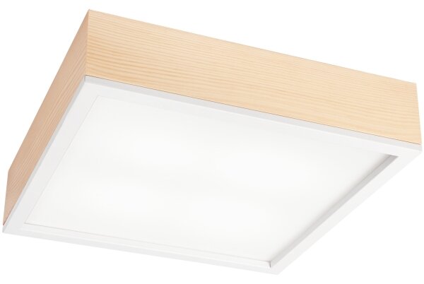 Stropné svietidlo NATURAL SQUARE 4xE27/15W/230V 39x39 cm borovica/biela