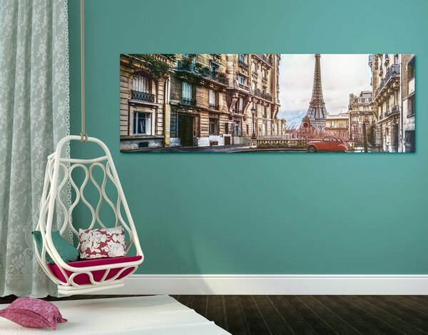 Obraz pohľad na Eiffelovu vežu z ulice Paríža