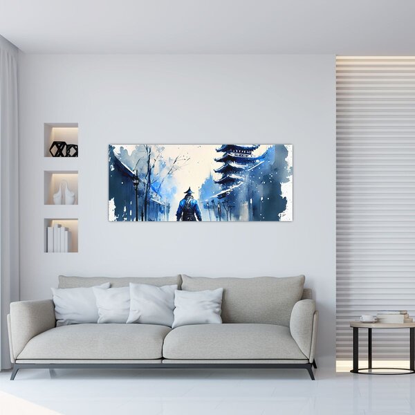 Obraz - Samuraj, aquarel (120x50 cm)