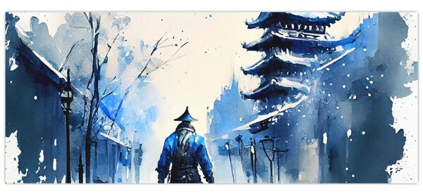 Obraz - Samuraj, aquarel (120x50 cm)