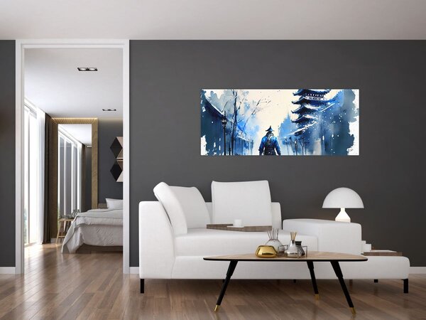 Obraz - Samuraj, aquarel (120x50 cm)