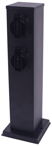 Elektrický záhradný stĺpik Electric, nerezová oceľ, 2 zásuvky, čierna, (40 cm)