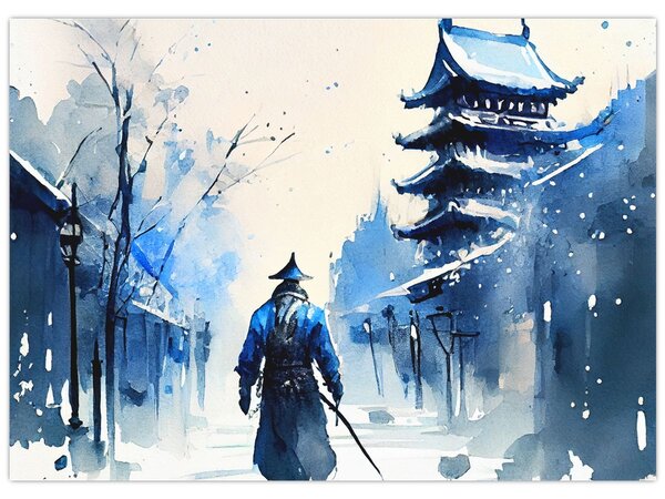 Obraz - Samuraj, aquarel (70x50 cm)