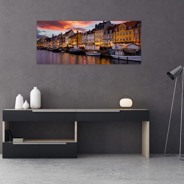 Obraz - Nyhavn, Kodaň (120x50 cm)