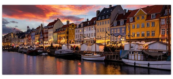Obraz - Nyhavn, Kodaň (120x50 cm)
