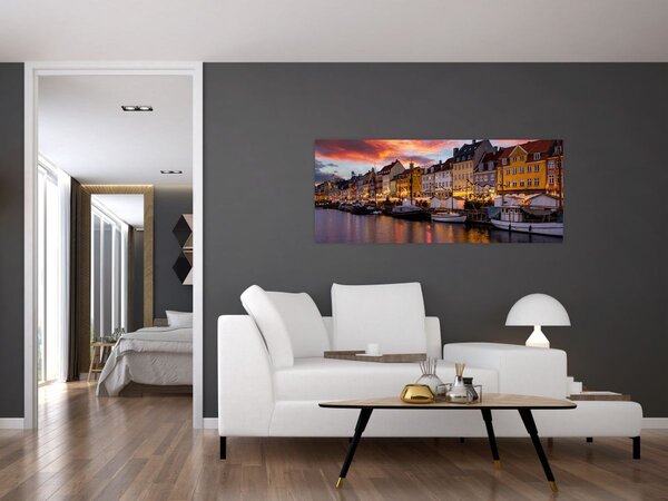 Obraz - Nyhavn, Kodaň (120x50 cm)