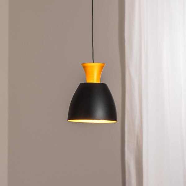 Závesné LED svietidlo Studio Line 51229, čierna/mosadz, Ø 20 cm, Čierna, Obývacia izba / jedáleň, Hliník, Závesné svietidlo