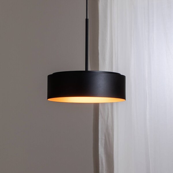 BEGA LED závesné svietidlo Studio Line Ø 36 cm čierno-medené DALI, Čierna, Obývacia izba / jedáleň, Hliník, Závesné svietidlo