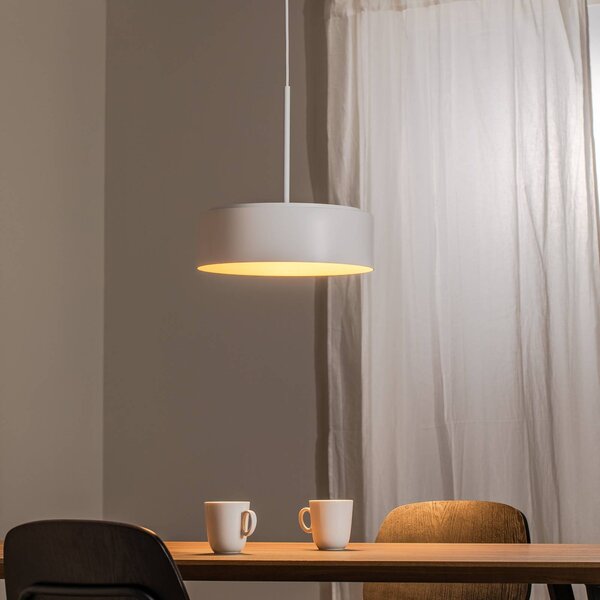 BEGA LED závesné svietidlo Studio Line, Ø 36 cm, bielo-zlaté, DALI, Biela / opálová, Obývacia izba / jedáleň, Hliník, Závesné svietidlo