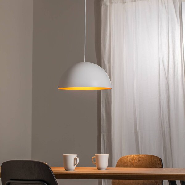 Závesné LED svietidlo Studio Line 50996, biela/medená, Ø 35 cm, Biela / opálová, Obývacia izba / jedáleň, Hliník, Závesné svietidlo